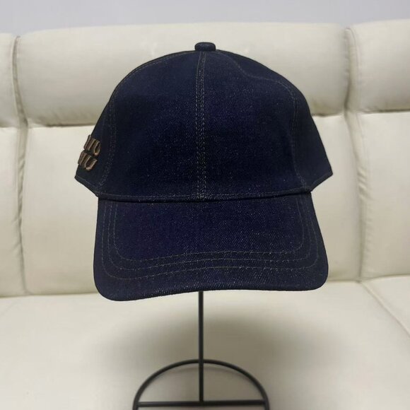 ✨NWT Miu Miu Denim Baseball Cap | Embroidered Logo, Made in Italy